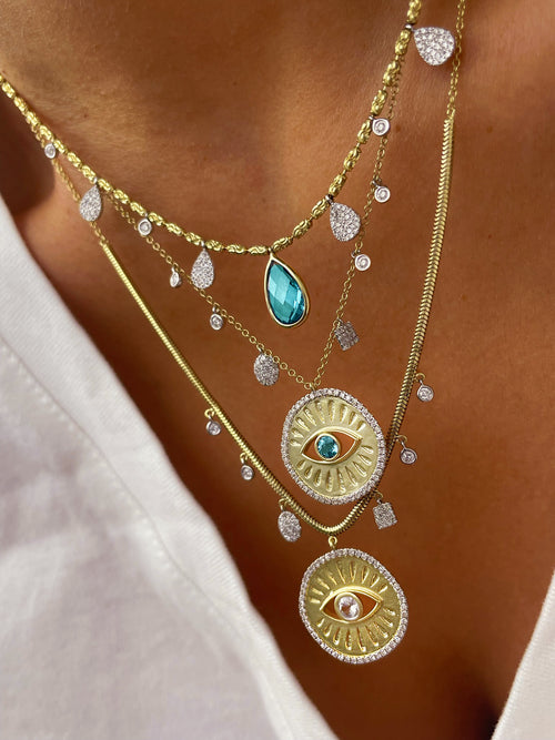Evil Eye Snake Chain Necklace