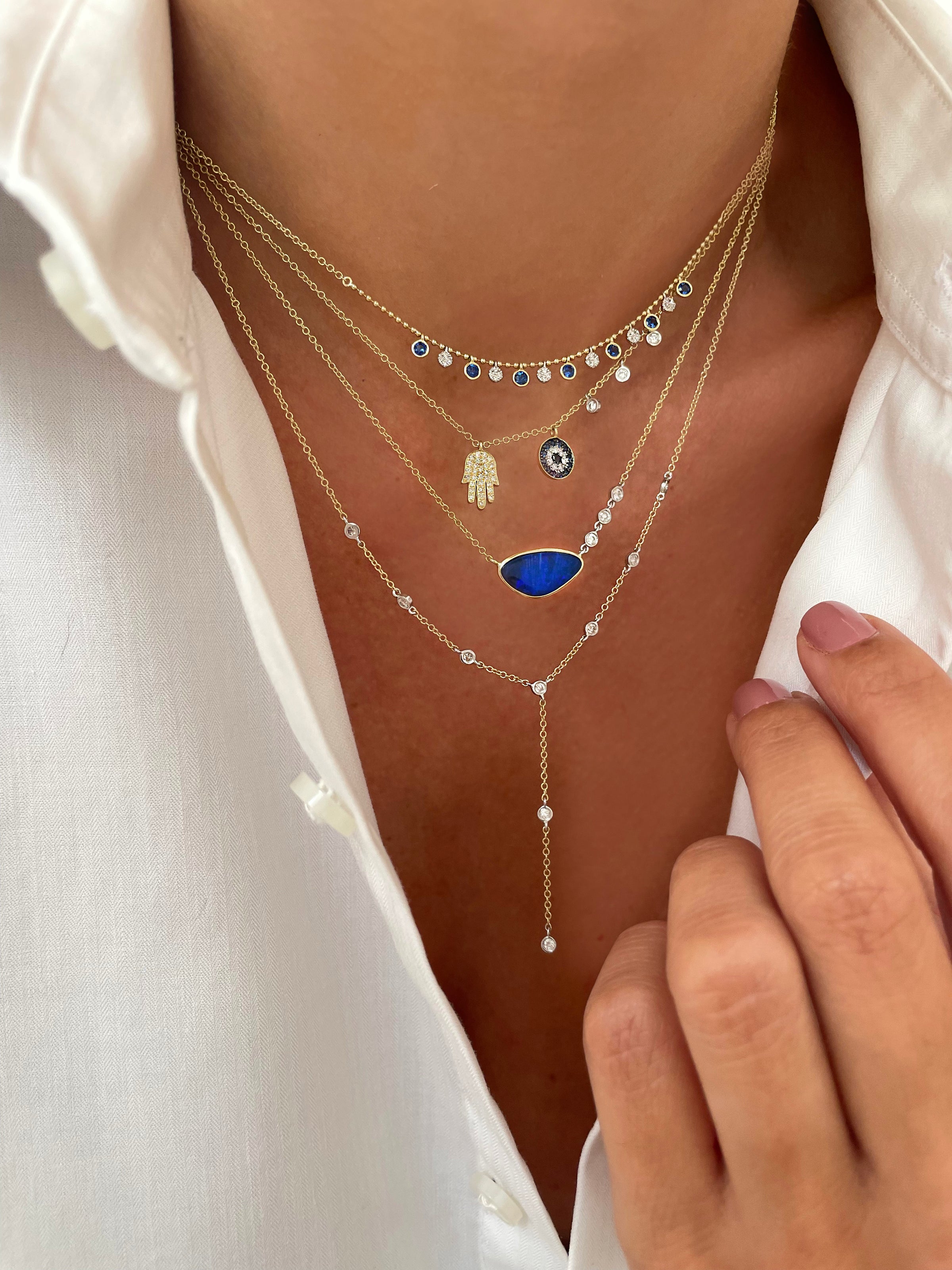 Hamsa Evil Eye Necklace 18kt Gold Filled Hand of Fatima Blye Eye Charm  Necklaces Women Girls Jewelry Box Chain Protection Gift for Her - Etsy  India | Evil eye necklace, Hamsa hand