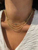 Dainty Yellow Gold Ball Pattern Layering Necklace