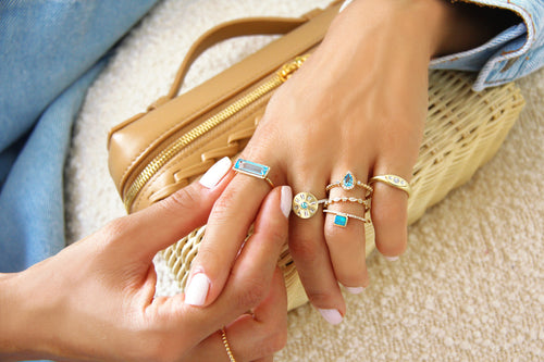 Blue Topaz Medallion Ring