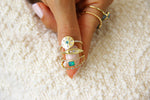 Blue Topaz Medallion Ring