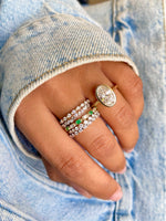 White Gold Dainty Diamond Ring