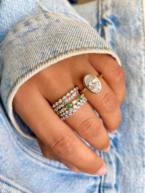 Yellow Gold Dainty Diamond Ring