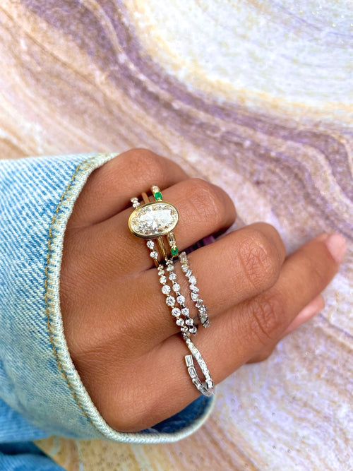 White Gold and Diamond Twist Ring
