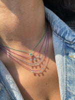 Electric Green Opal Diamond Necklace