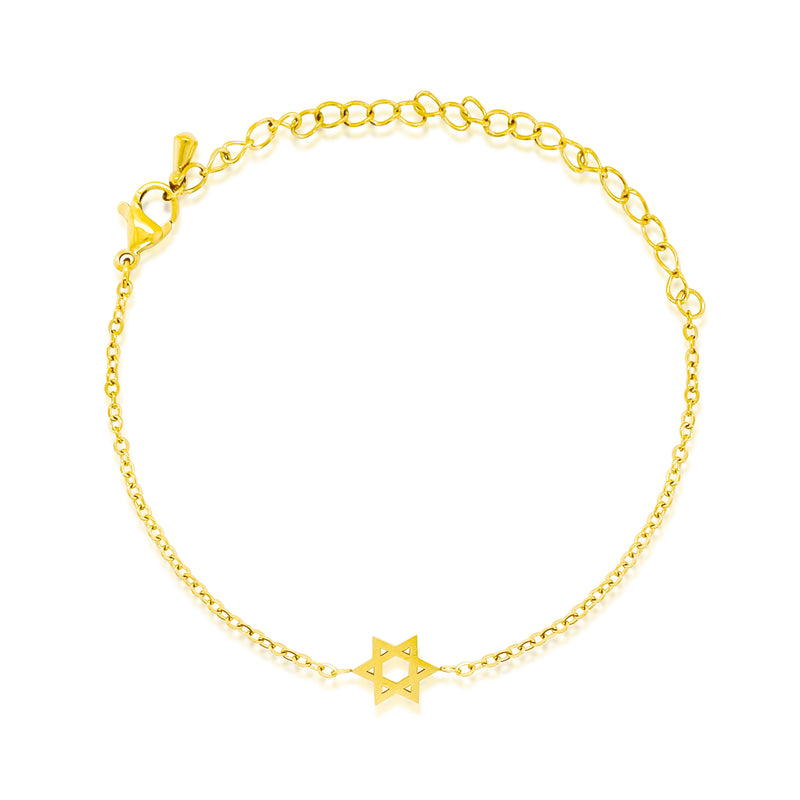 Dainty Gold Plated Jewish Star of David Bracelet