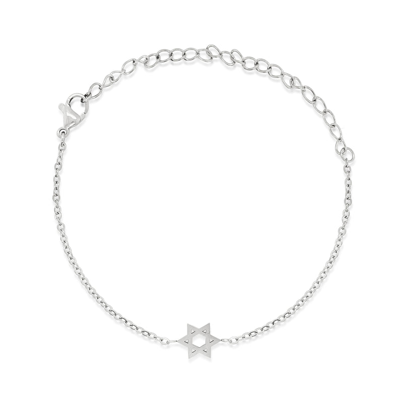 Silver Jewish Star of David Bracelet