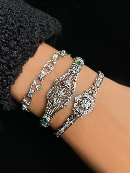 Platinum and Diamond Antique Bracelet