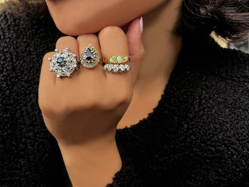 Sapphire and Diamond Ballerina Ring