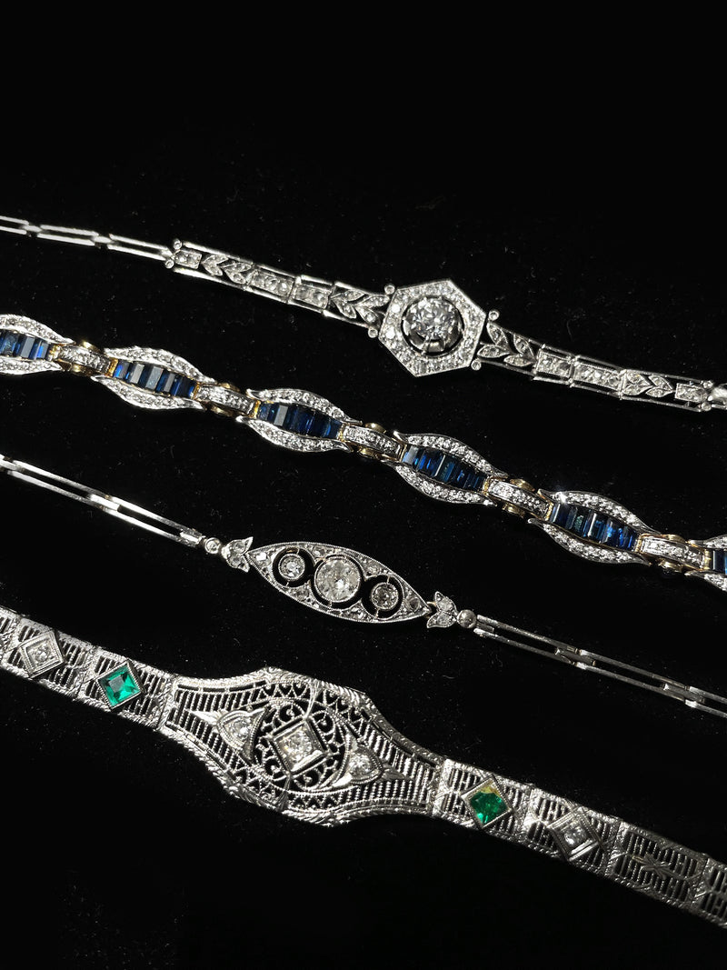 14k Diamond Filagree Antique Bracelet