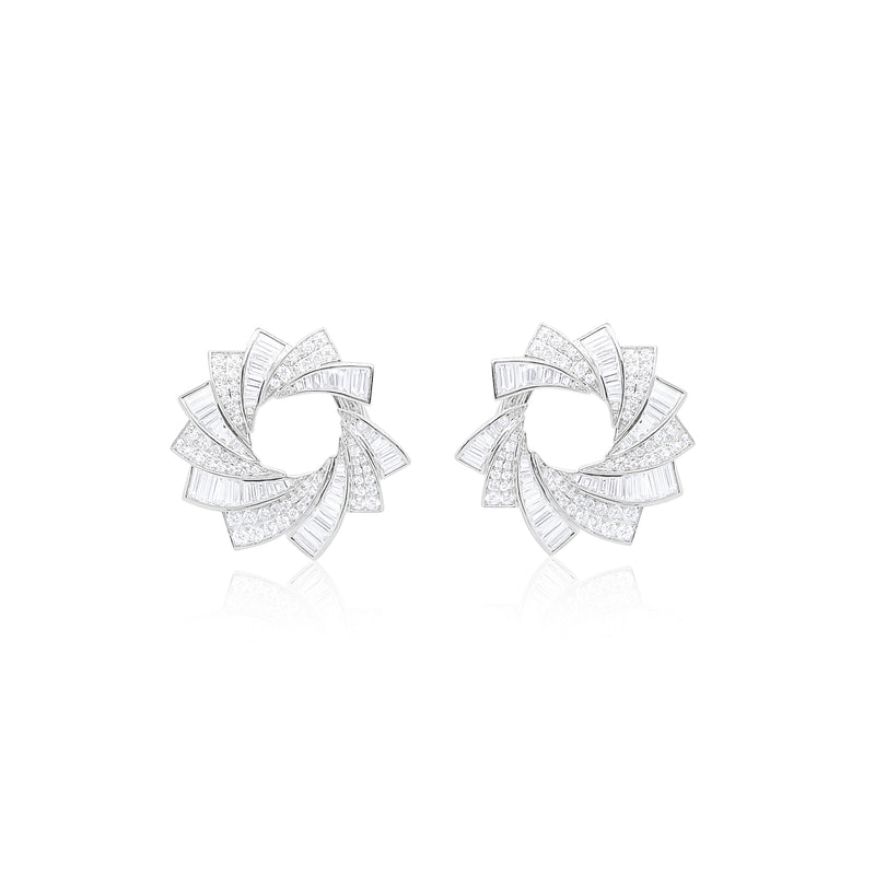 Radiant Spiral Diamond Earrings