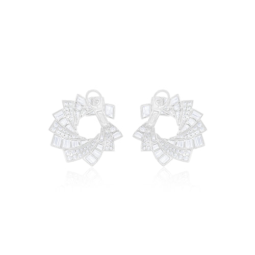 Radiant Spiral Diamond Earrings