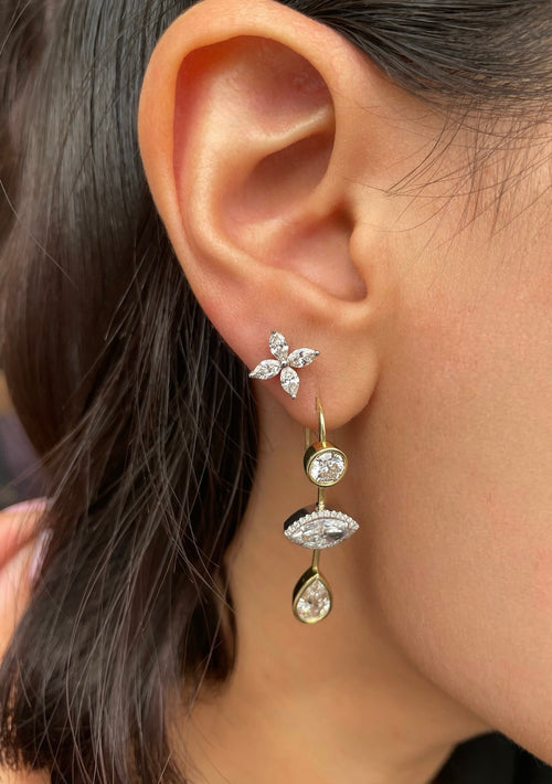Multi-Shape Lab Diamond Drop Earring