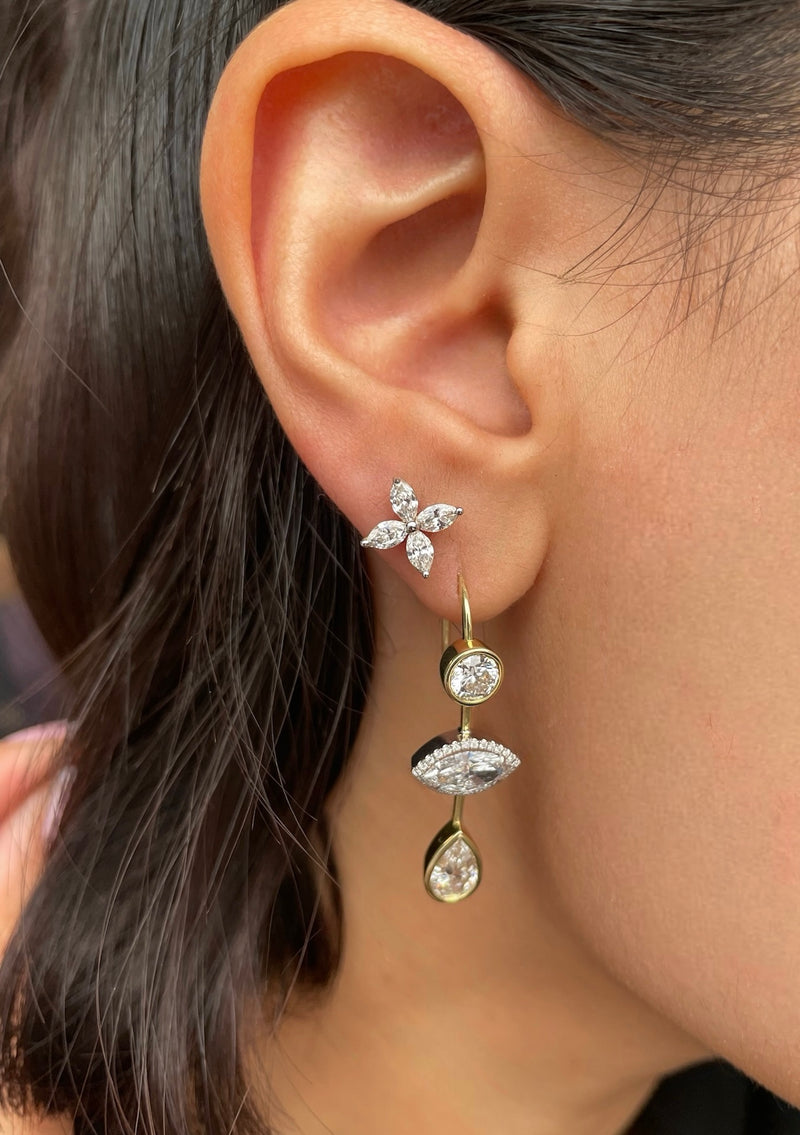 Multi-Shape Lab Diamond Drop Earring