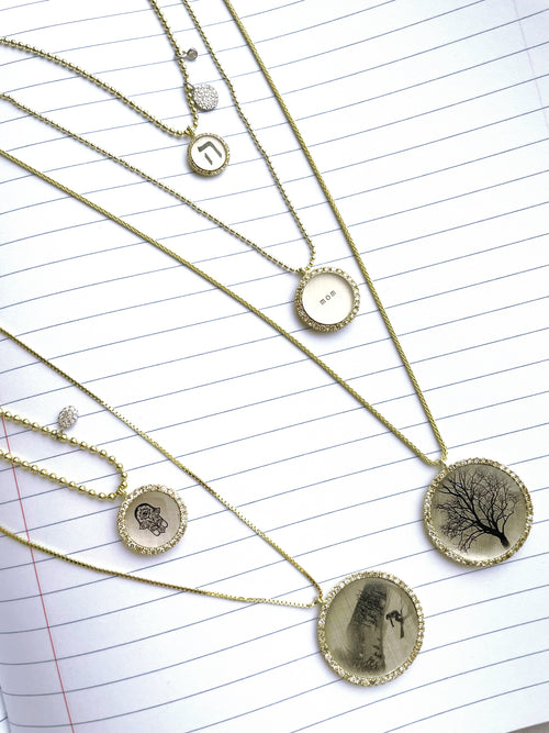 Yellow Silver and Diamond 24 inch adjustable Ski Necklace