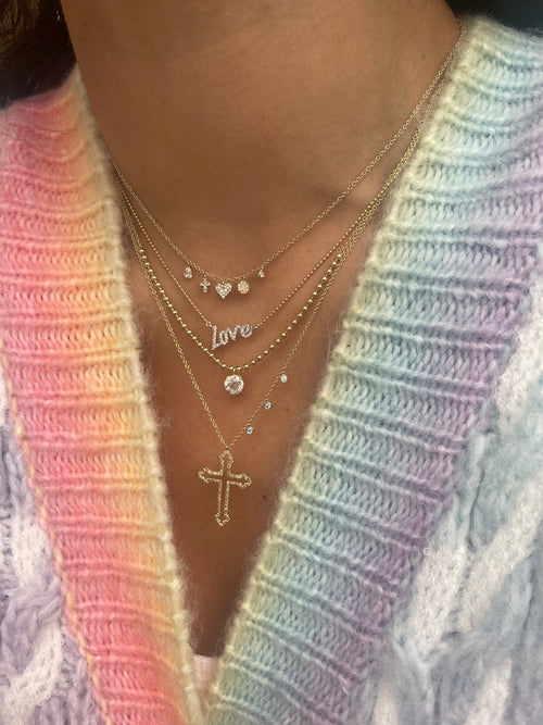 Heart and Cross Charm Necklace