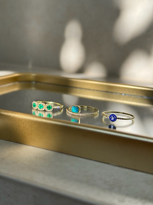 Dainty Blue Sapphire Diamond Ring