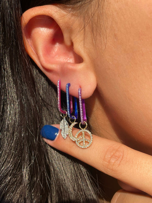 Electric Pink Rectangular Hoops