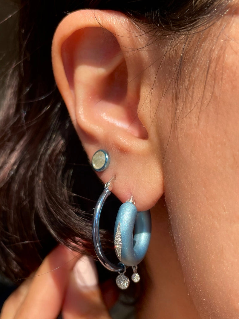 Tulum Twilight Silver Rhodium Hoops
