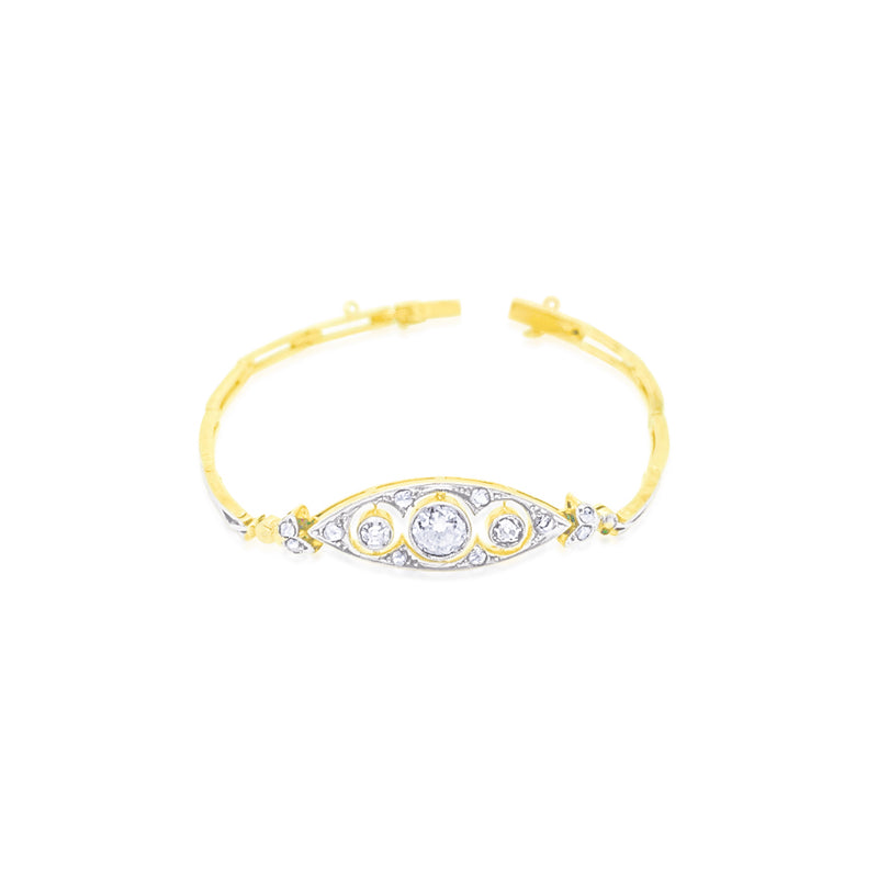 14k Diamond Filagree Antique Bracelet