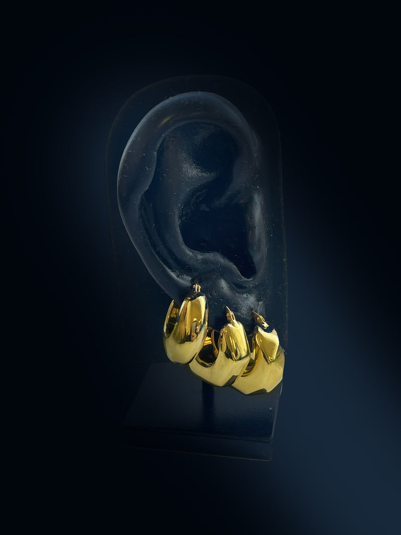 Yellow Gold Chunky Hoops- BOUTIQUE EXCLUSIVE