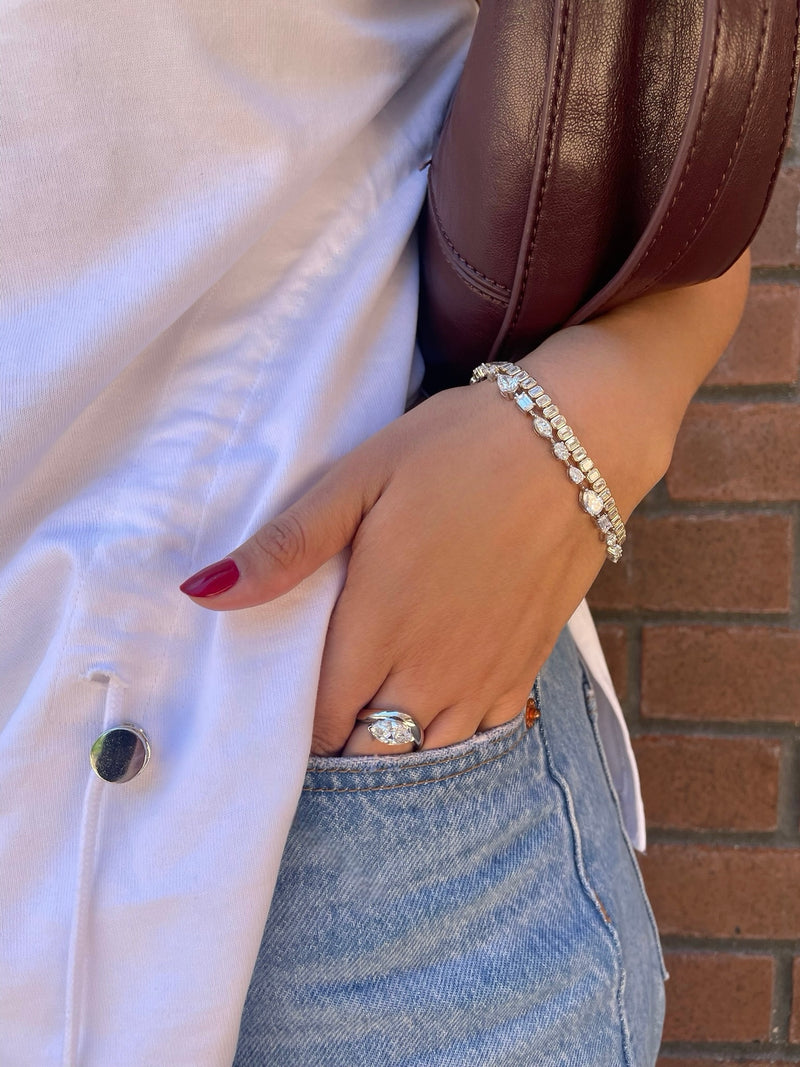 Curved Solitaire Ring