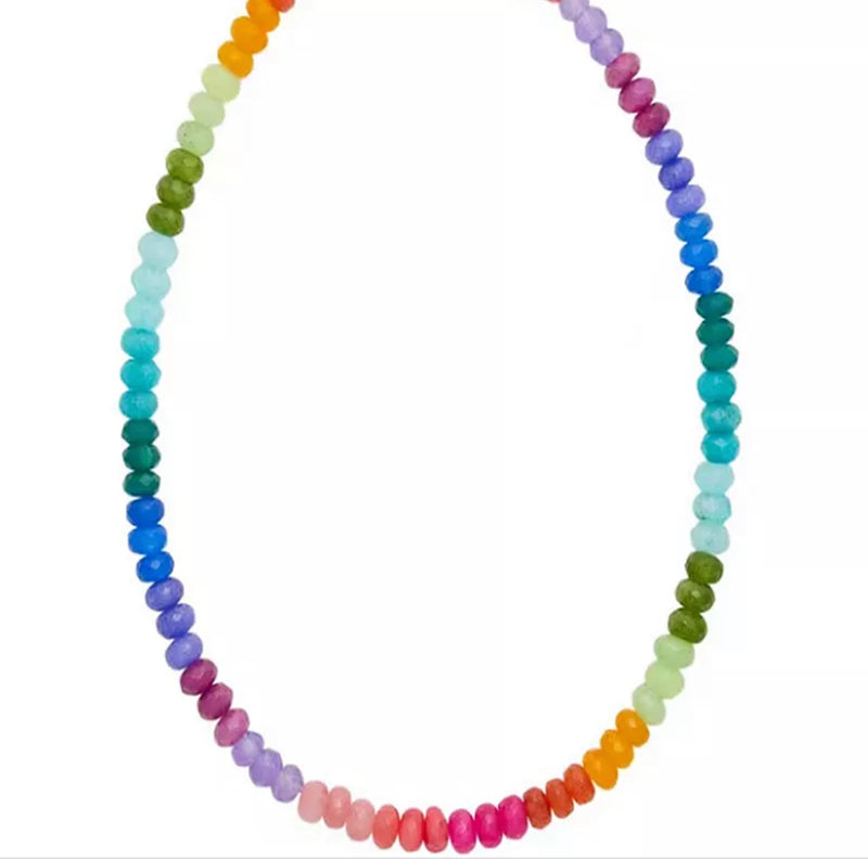 Rainbow Gemstone Bead Necklace