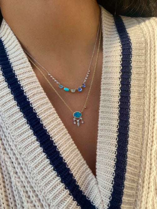 Blue Topaz Multi Shaped Center Necklace *ONLINE EXCLUSIVE*