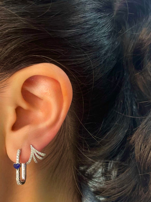 White Gold Diamond Claw Studs