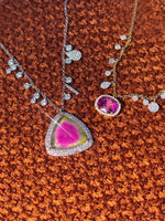 Watermelon Tourmaline Diamond Necklace