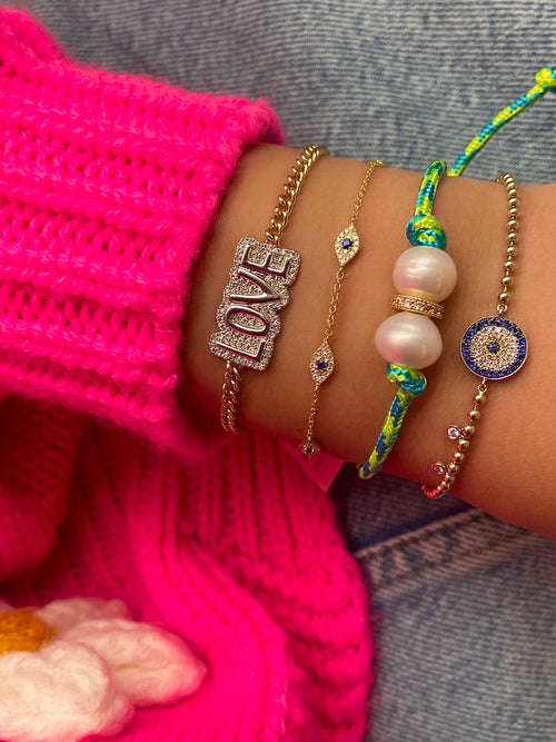 Green Double Pearl Parachute bracelet