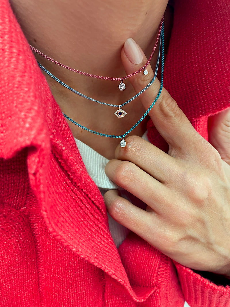 Cosmic Evergreen Silver chain and Gold charm Diamond Necklace