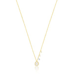 Yellow Gold Pearl and Moonstone Necklace
