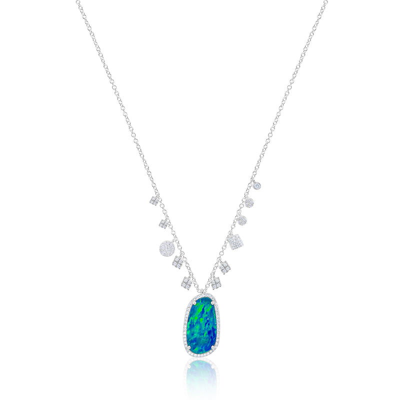 Opal and Diamond Necklace
