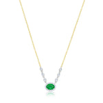 Emerald and Diamonds Bezel Necklace