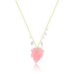 Hand Carved One of a Tourmaline Leaf Necklace IN STOCK READY TO SHIP