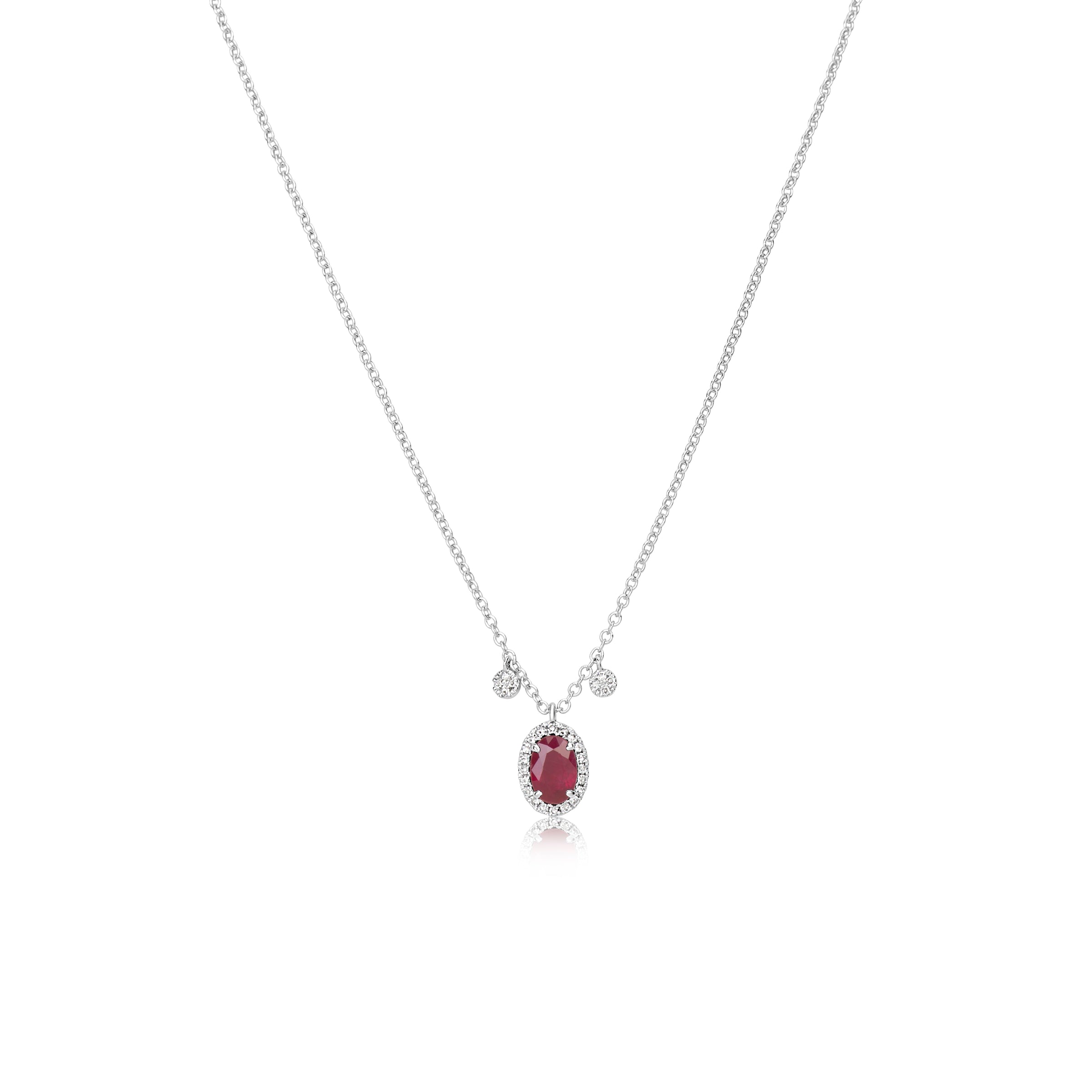 Dainty Diamond and Ruby Necklace