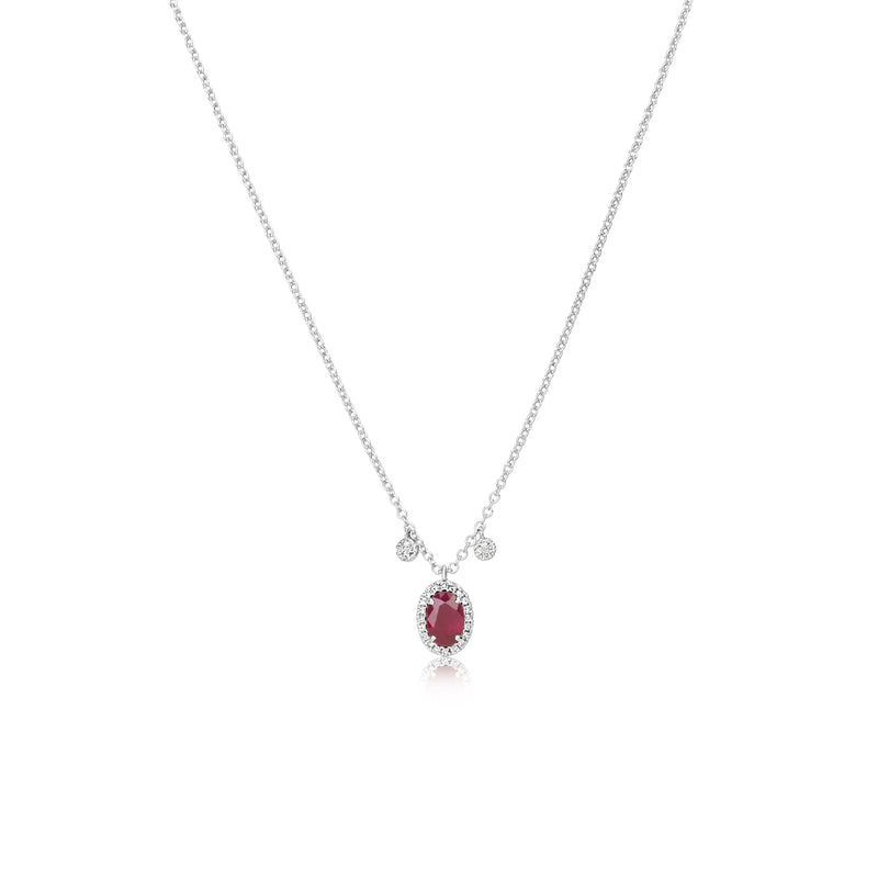 Dainty Diamond and Ruby Necklace