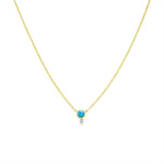 Yellow Gold Blue Topaz and Diamond Necklace- ONLINE EXCLUSIVE