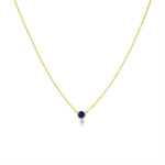 Yellow Gold Blue Sapphire and Diamond Necklace- ONLINE EXCLUSIVE