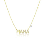 Yellow Gold Mama Diamond Necklace