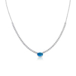 Blue Sapphire and Diamond Tennis Choker