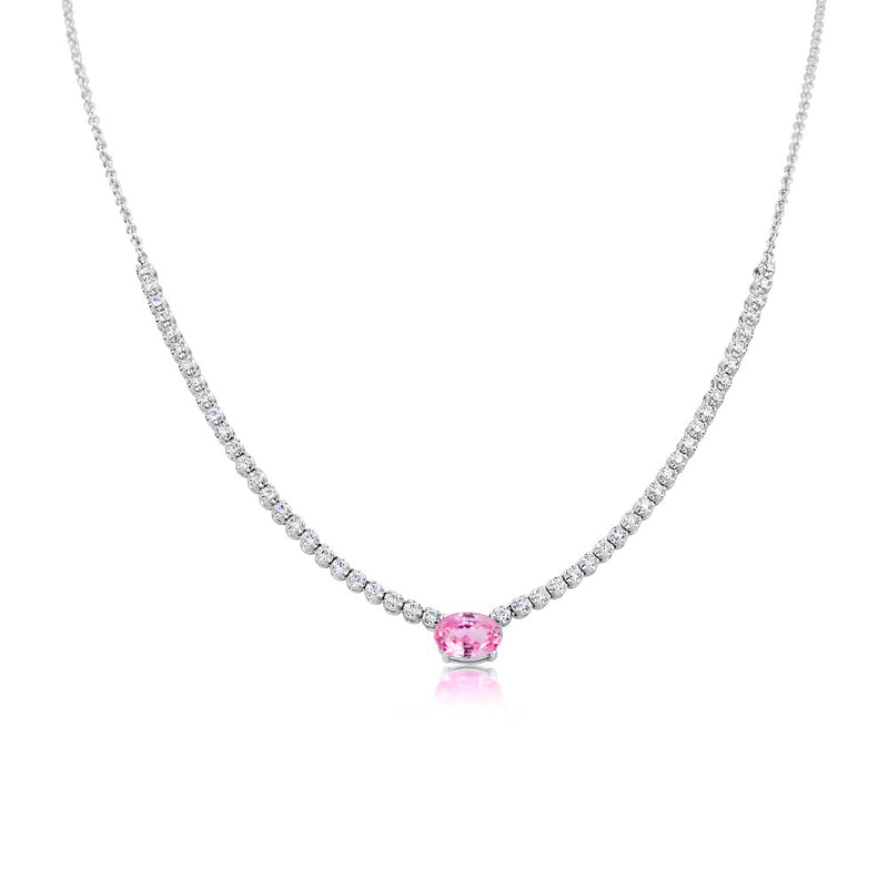 Pink Sapphire and Diamond Tennis Choker