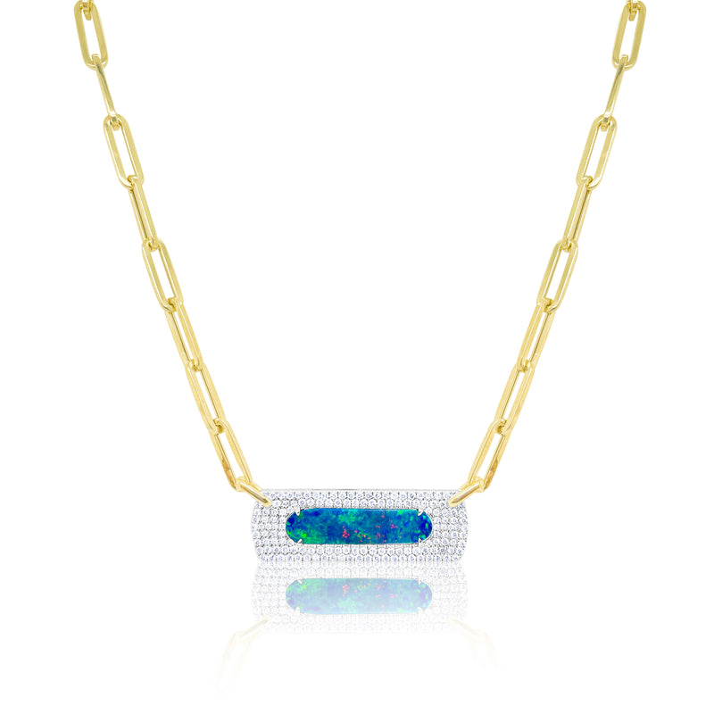 Opal Bar Necklace