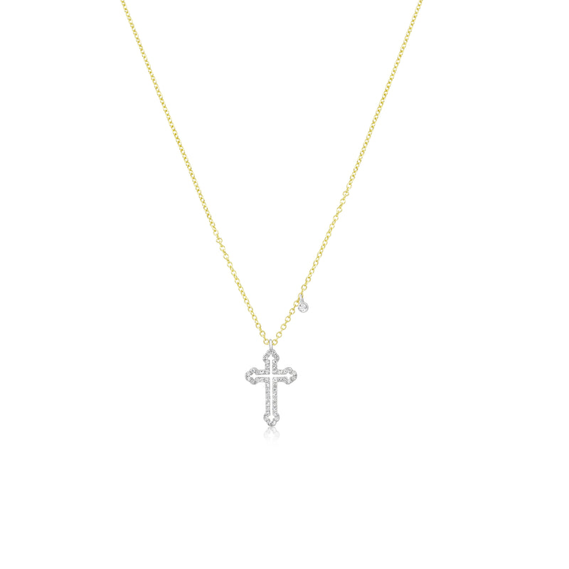 Dainty Open Diamond Cross Necklace