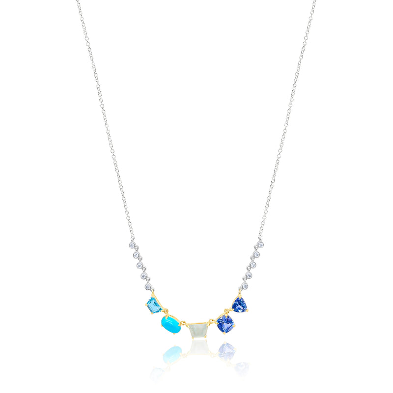 Blue Topaz Multi Shaped Center Necklace *ONLINE EXCLUSIVE*