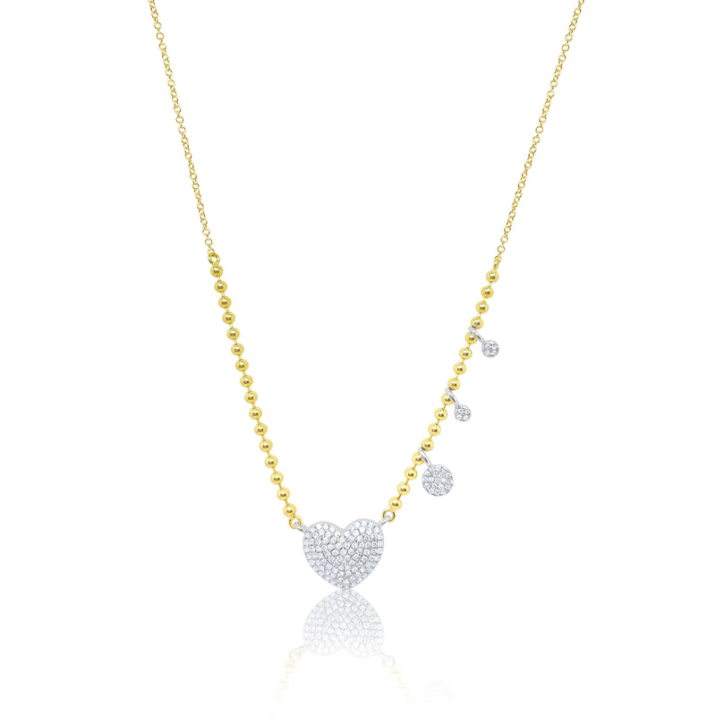 Diamond Heart Spot Chain Necklace
