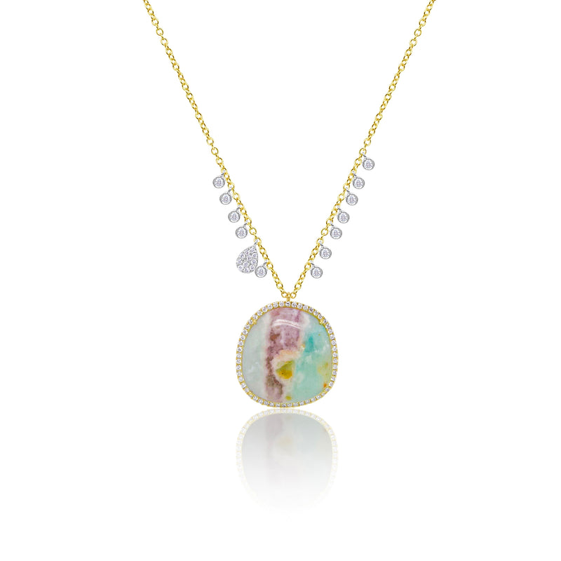 Statement Anden Opal and Diamond Charm Necklace