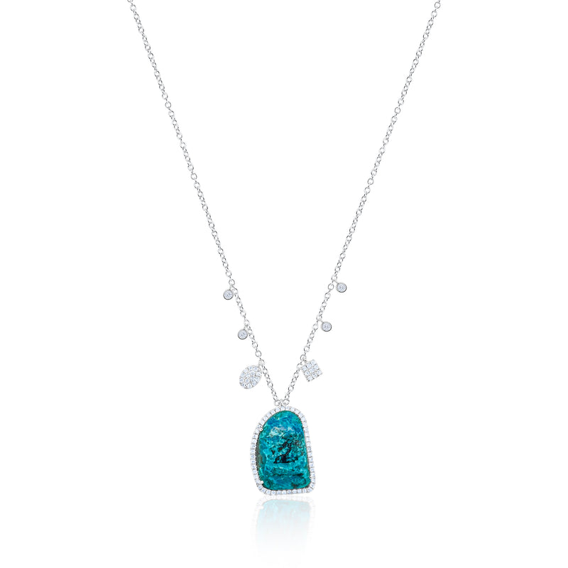 Blue Opal Side Charms Necklace