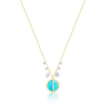 Turquoise Center for Gemstone Locket Necklace